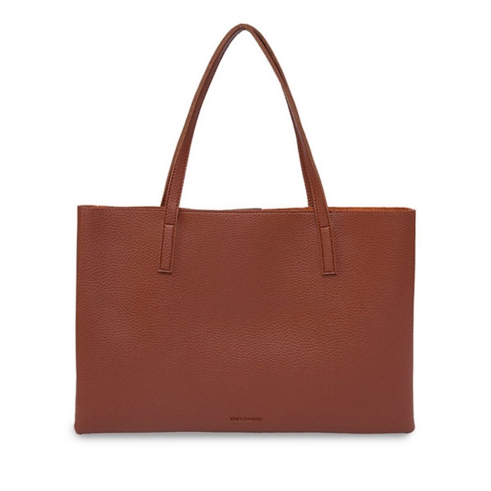 🎉HP🎉 NWOT Vince Camuto Tote Bag Dark Rum Leather - Picture 2 of 8